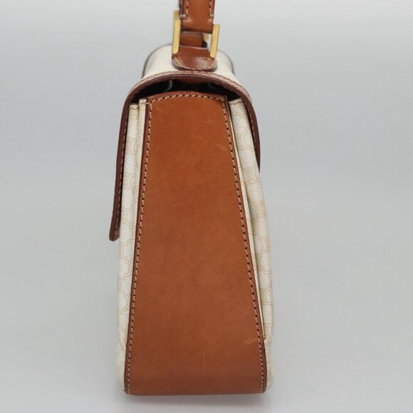 CELINE Macadam Canvas Hand Bag PVC Leather 2way White - Picture 3 of 16